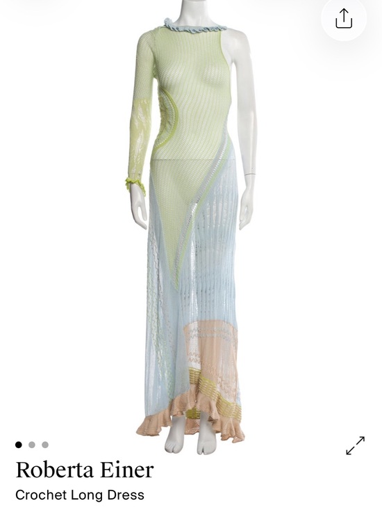 Roberta Einer Dresses & Skirts - Roberta Einer Pastel Crochet Maxi Dress in Mint, Light Blue & Blush